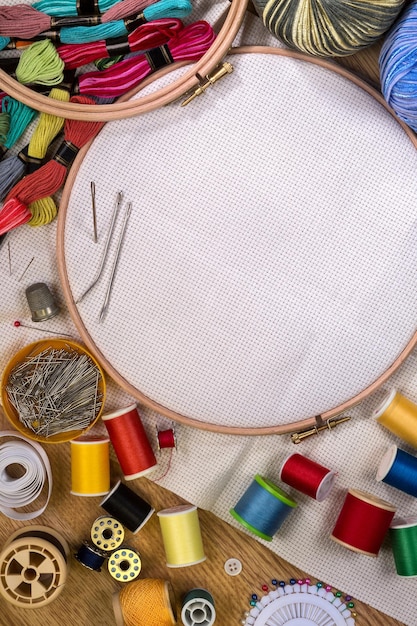 zestaw do haftu z muliną i igłami